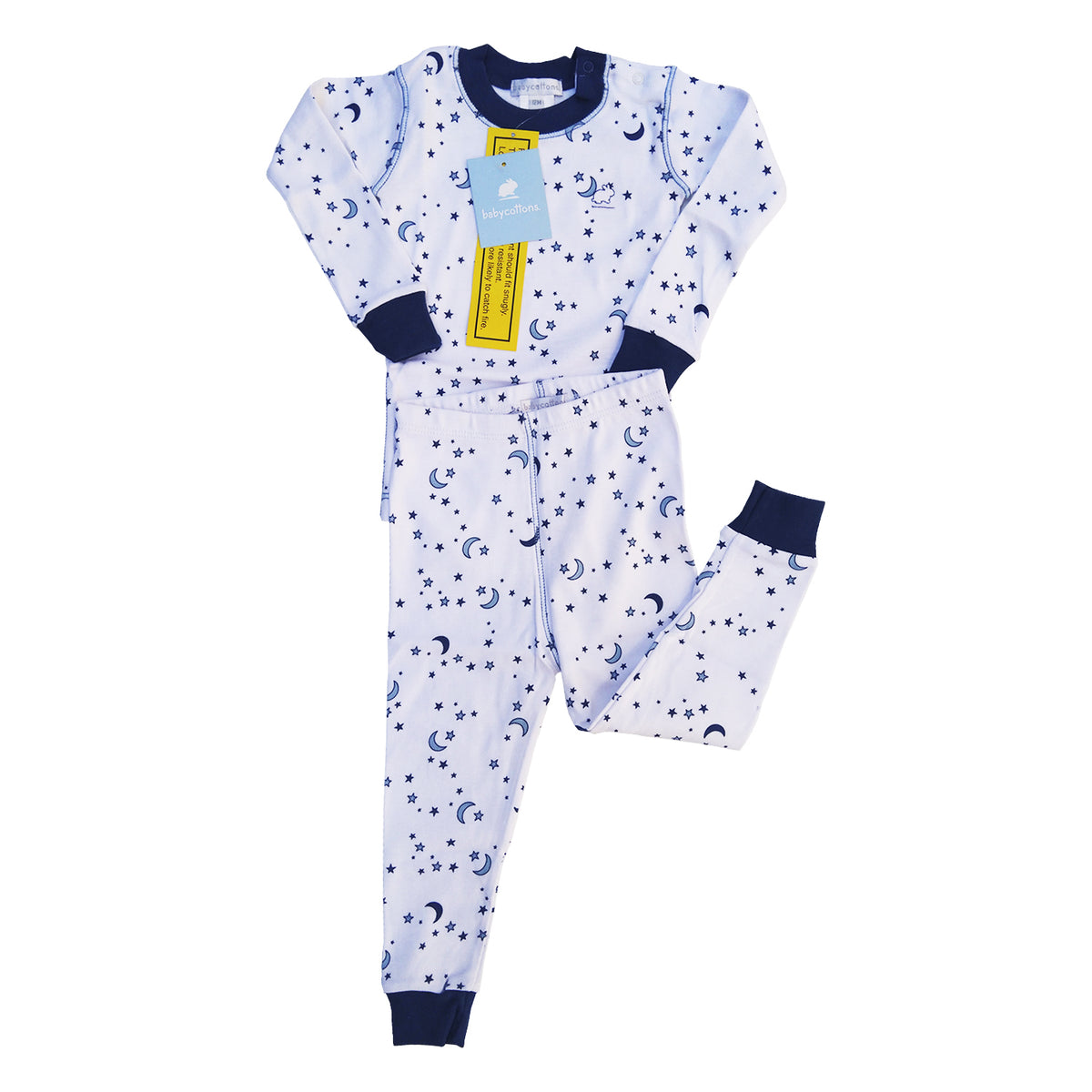 Pijama Babycottons Blanco Azul