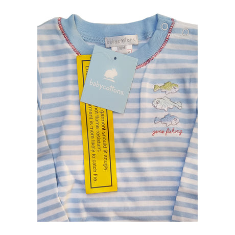 Pijama Fishing Blanco Celeste