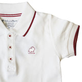 Body Babycottons C/Polo Vivo MC Pima Blanco Rojo