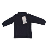 Polera Babycottons C/Polo ML Azul Navay Logo Azul Claro
