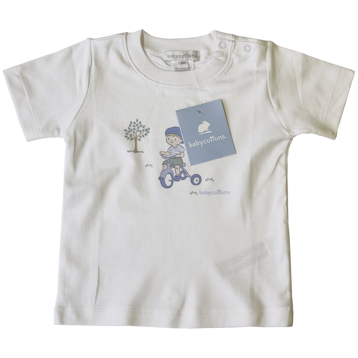 Camiseta Babycottons MC en el parque Blanco Azul