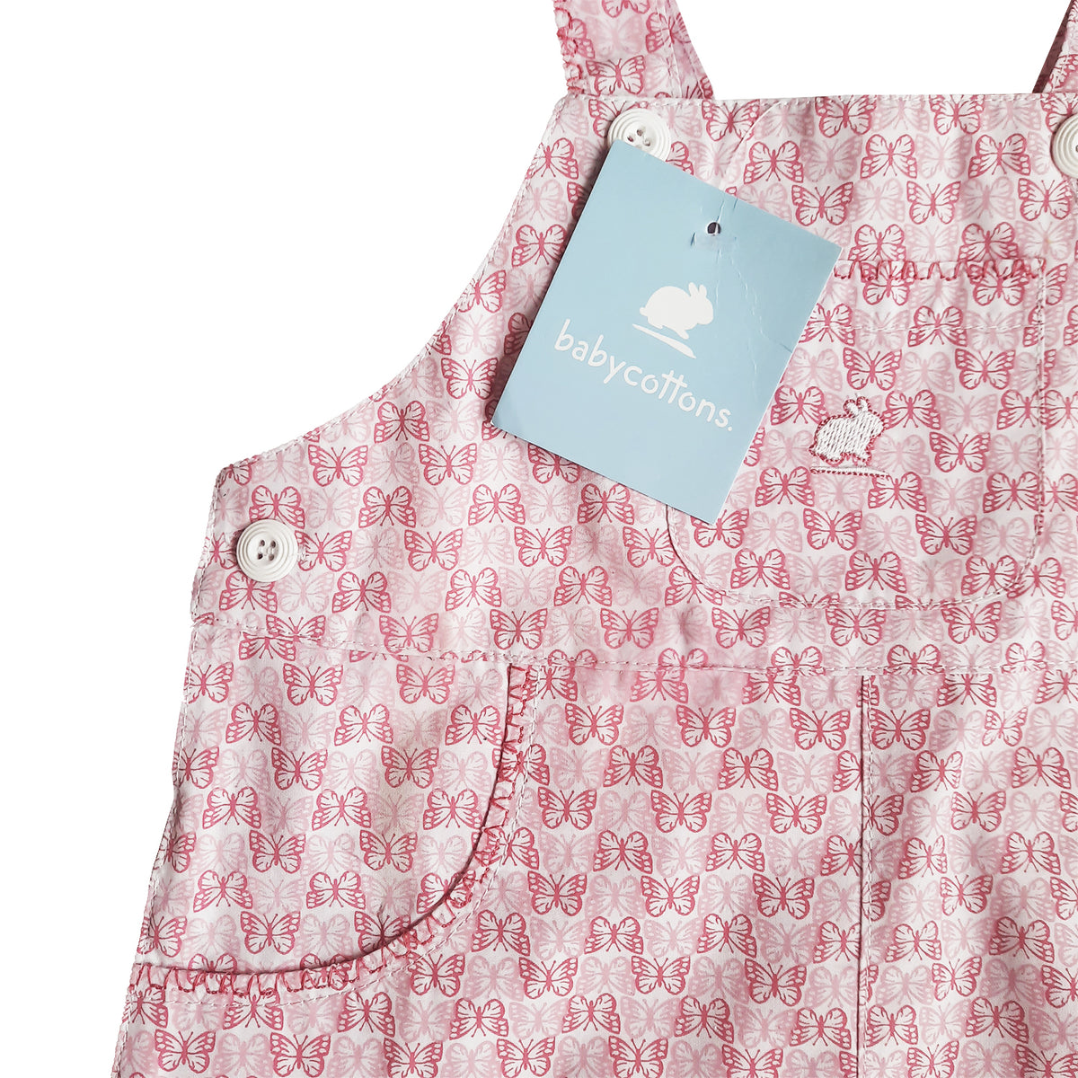 Jardinera Babycottons Shortall Papillon Blanco Rosa