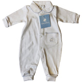 Enterito Babycottons Basic C/BB S/Pie Blanco Celeste