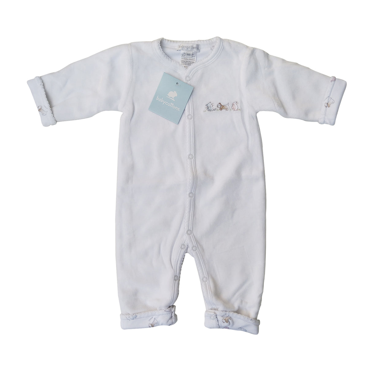 Enterito Babycottons Rever Plush Pets Blanco - TALLA-D0