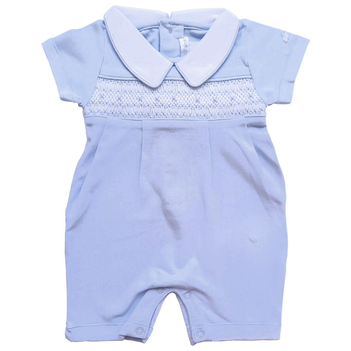 Enterito Babycottons Smock MC Celeste