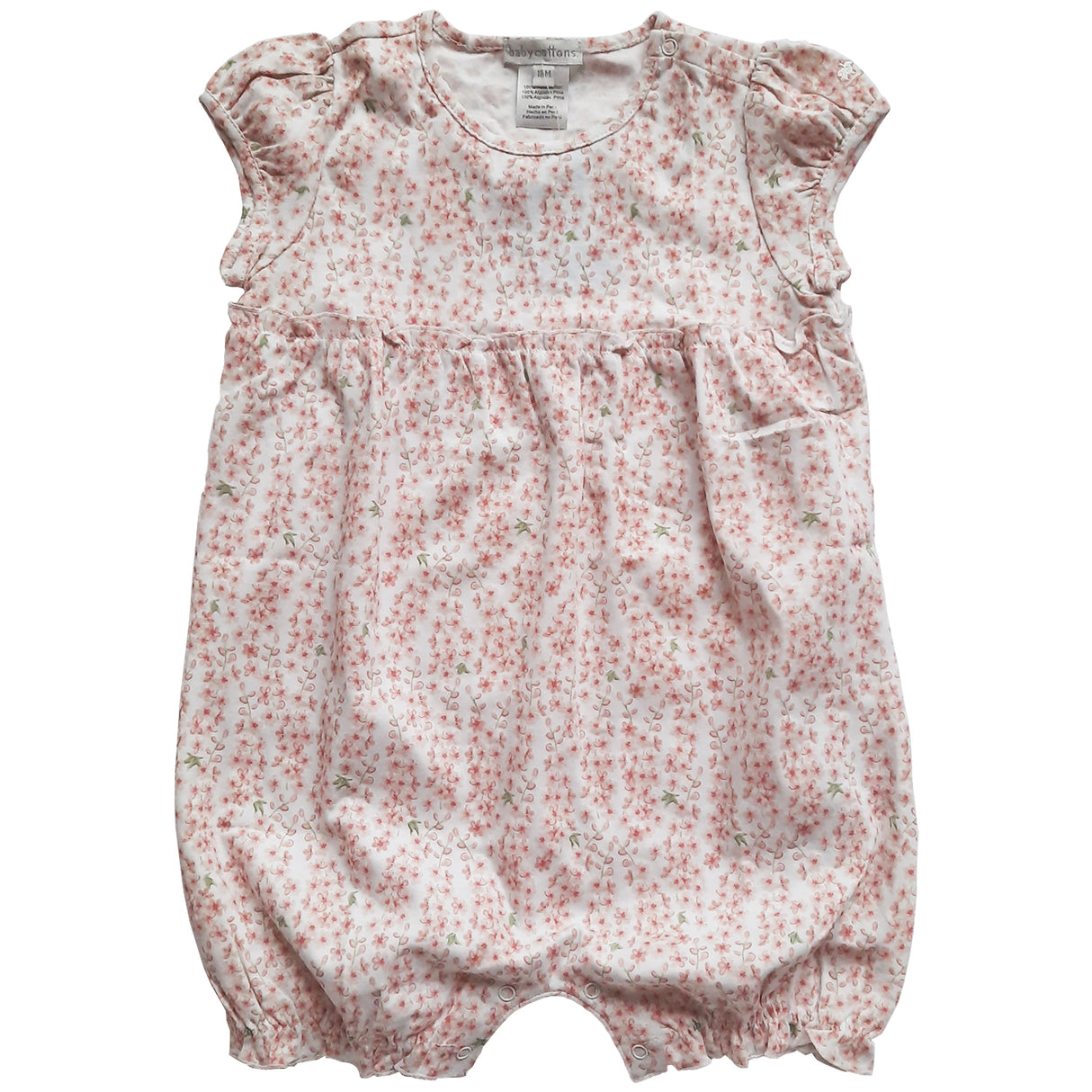 Enterito Babycottons Isabella MC Blanco Rosa