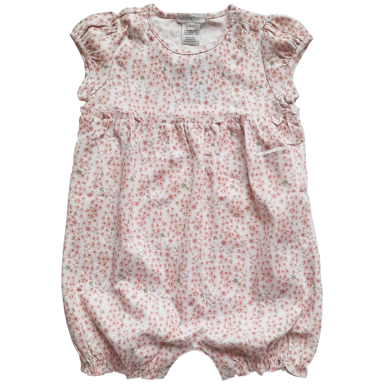 Enterito Babycottons Isabella MC Blanco Rosa