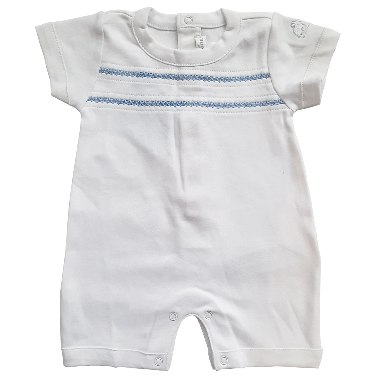 Enterito Babycottons Vanilla MC Blanco Celeste