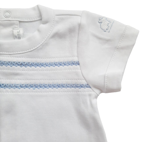 Enterito Babycottons Vanilla MC Blanco Celeste