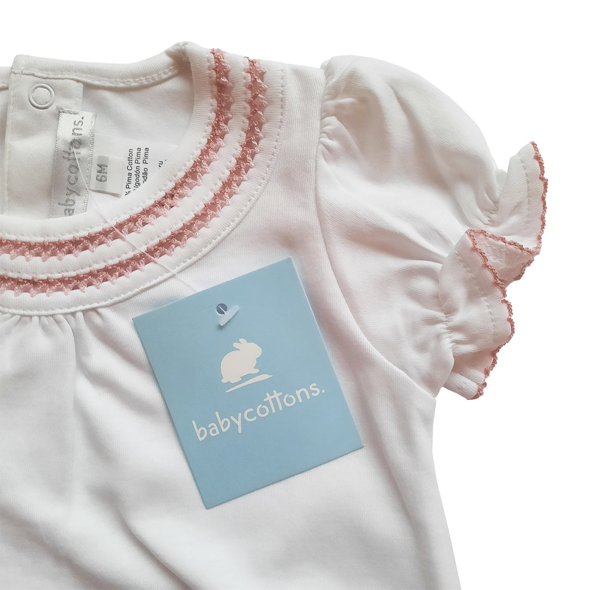 Enterito Babycottons Vanilla Playsuit Blanco Rosa