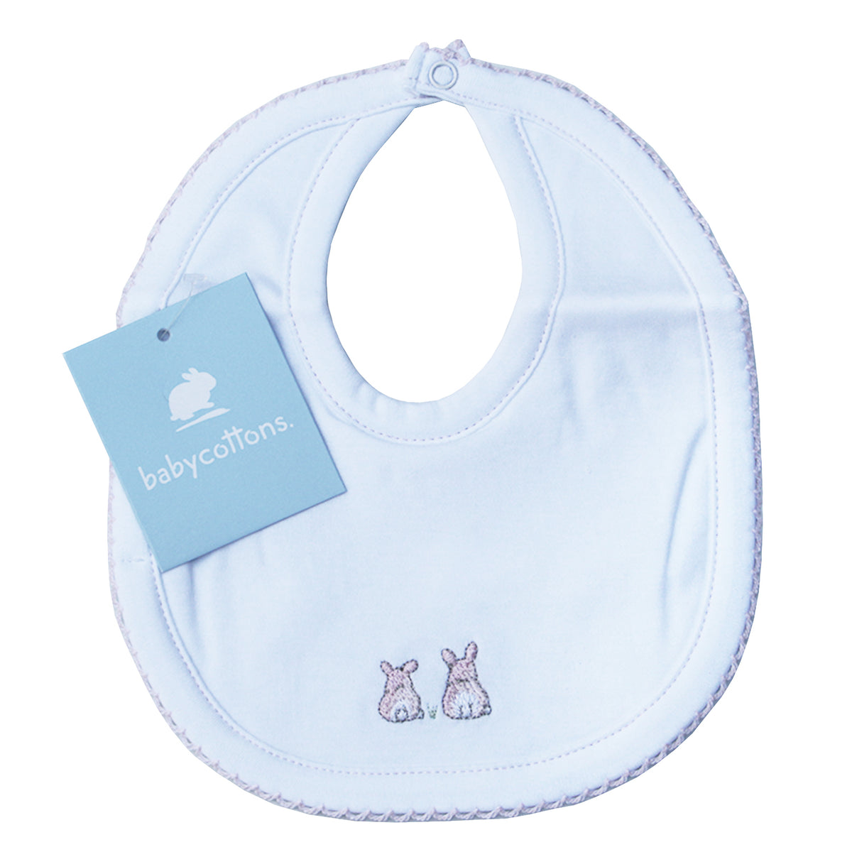 Babero Babycottons Blanco/Rosado Niña - TALLA-TU