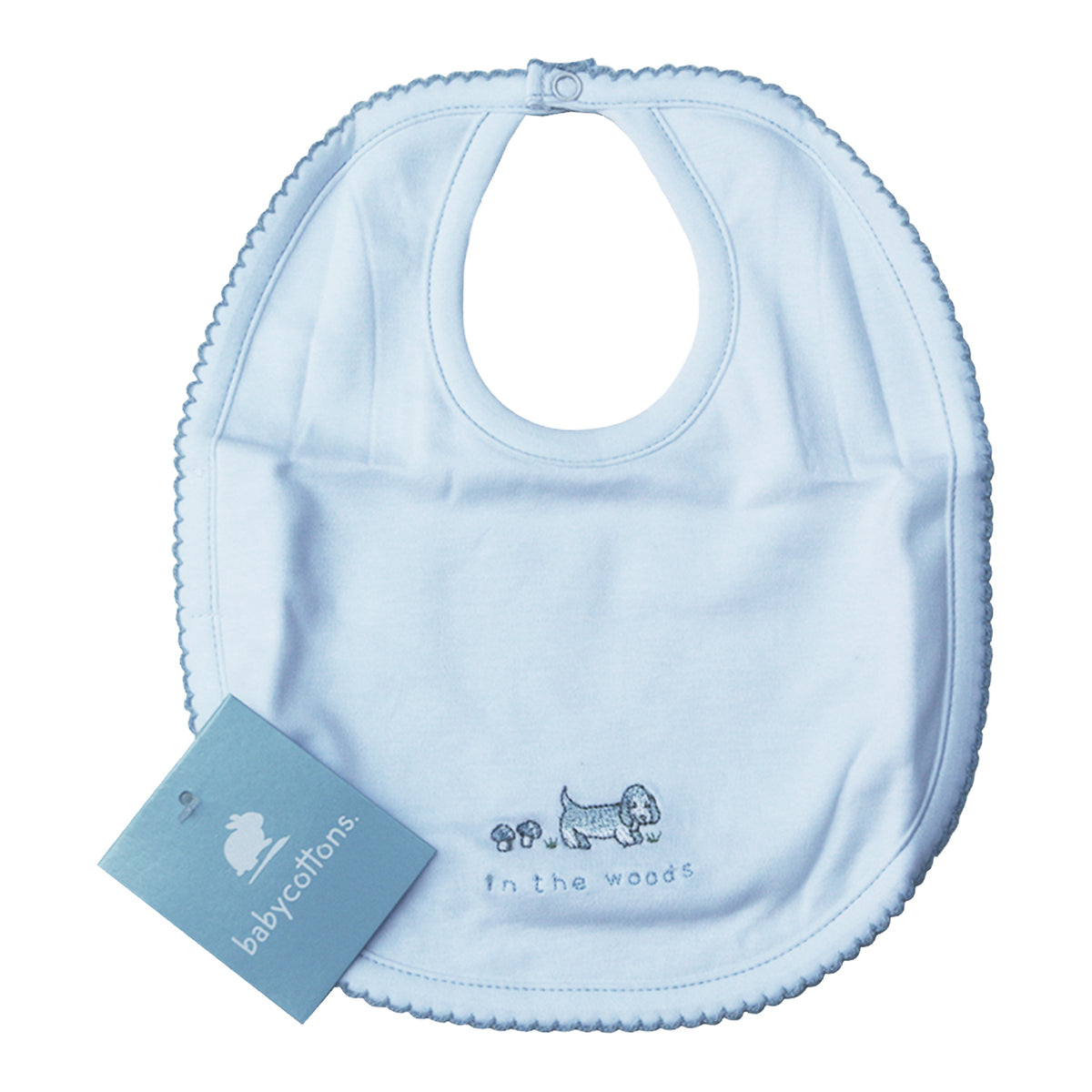 Babero Babycottons M In The Woods Blanco/Celeste