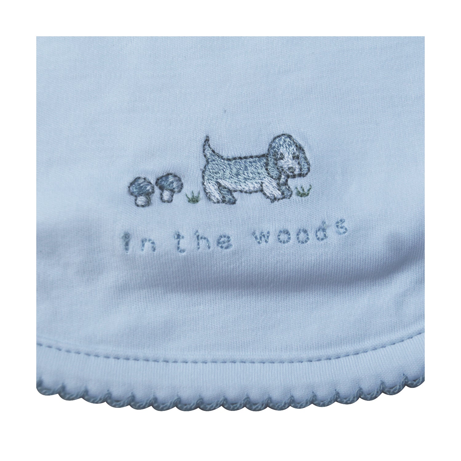 Babero Babycottons M In The Woods Blanco/Celeste