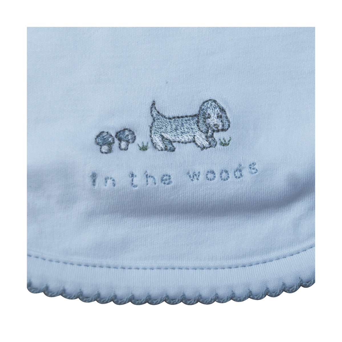 Babero Babycottons M In The Woods Blanco/Celeste