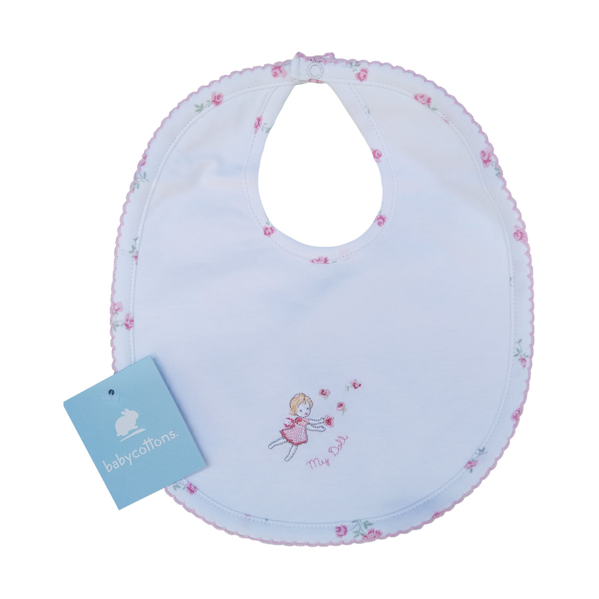 Babero Blanca Rosa - TALLA-U