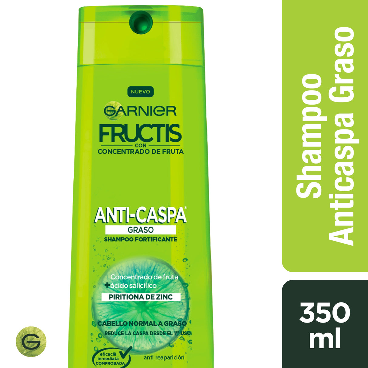 Shamp Fructis Anticaspa  graso 350 ml
