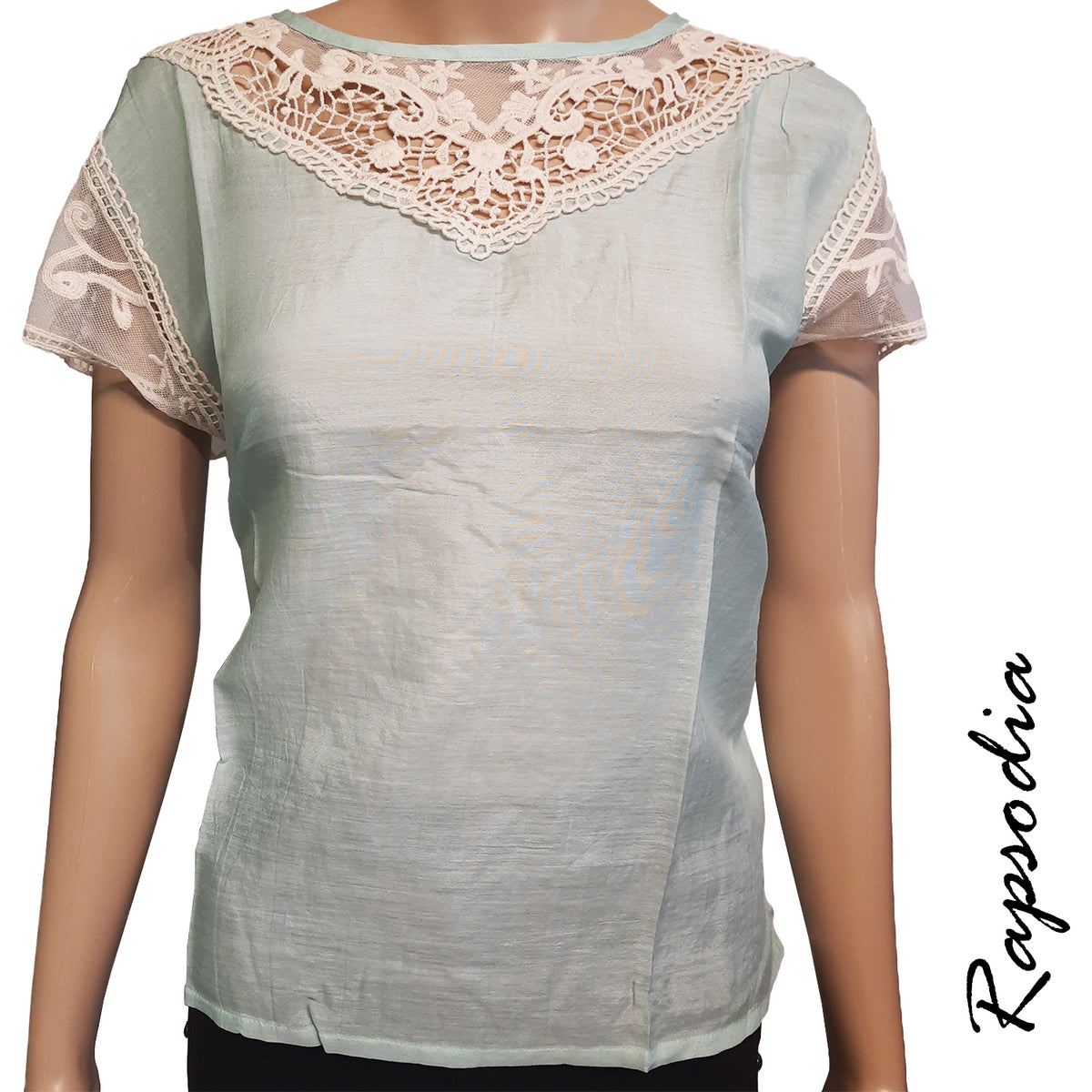 Blusa Rapsodia Mery Lace Agua