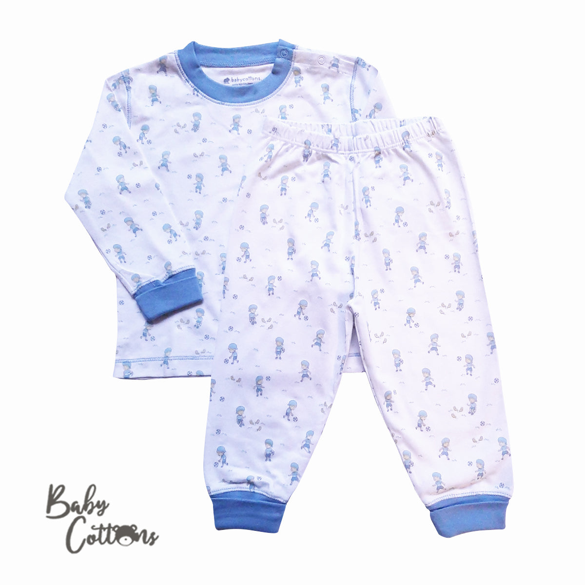 Pijama Babycottons ML  Parque Blanco Azul Claro