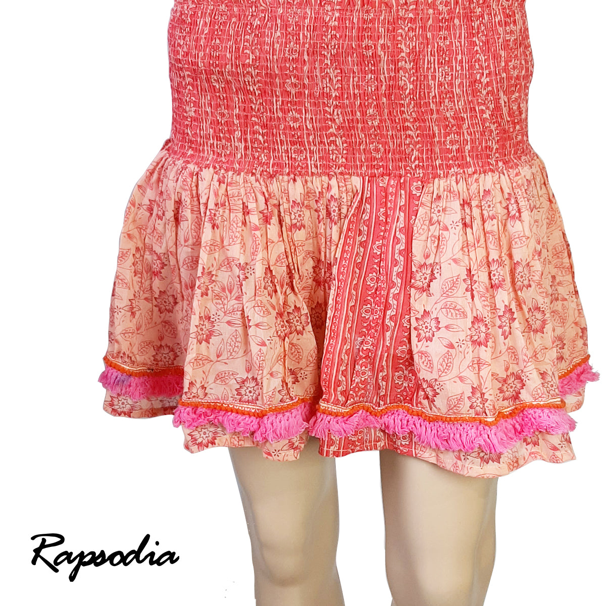 Falda Rapsodia Rakai Fringe Fucsia