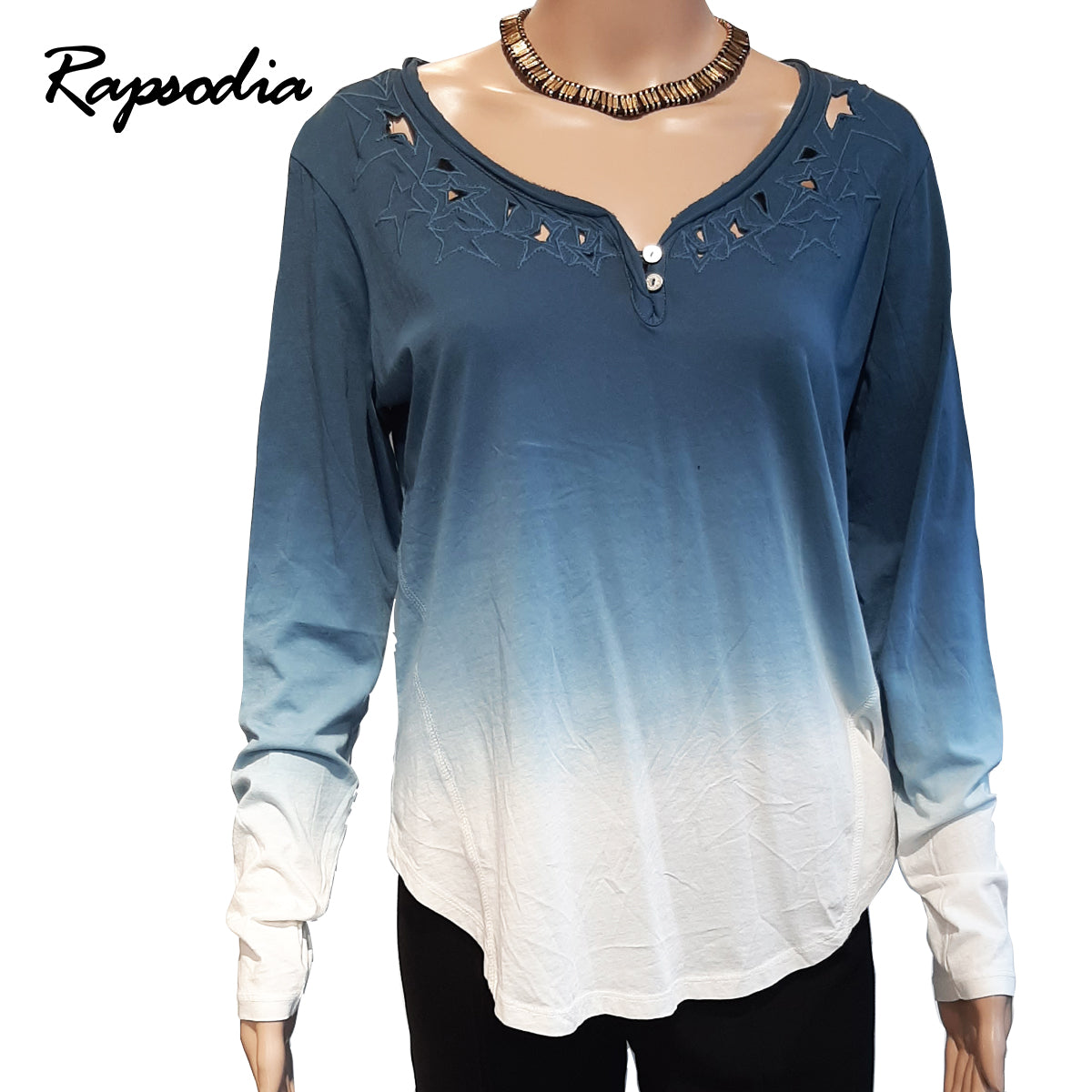 Polera Rapsodia Ruffle Azul