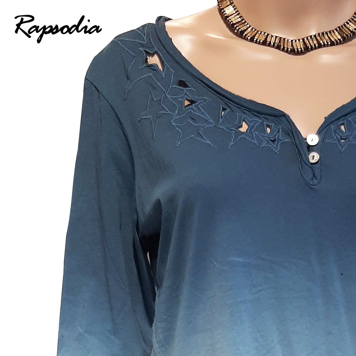 Polera Rapsodia Ruffle Azul