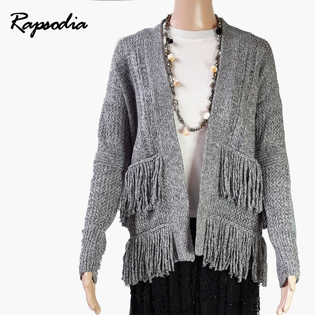 Sweater Rapsodia Long Moline Gris