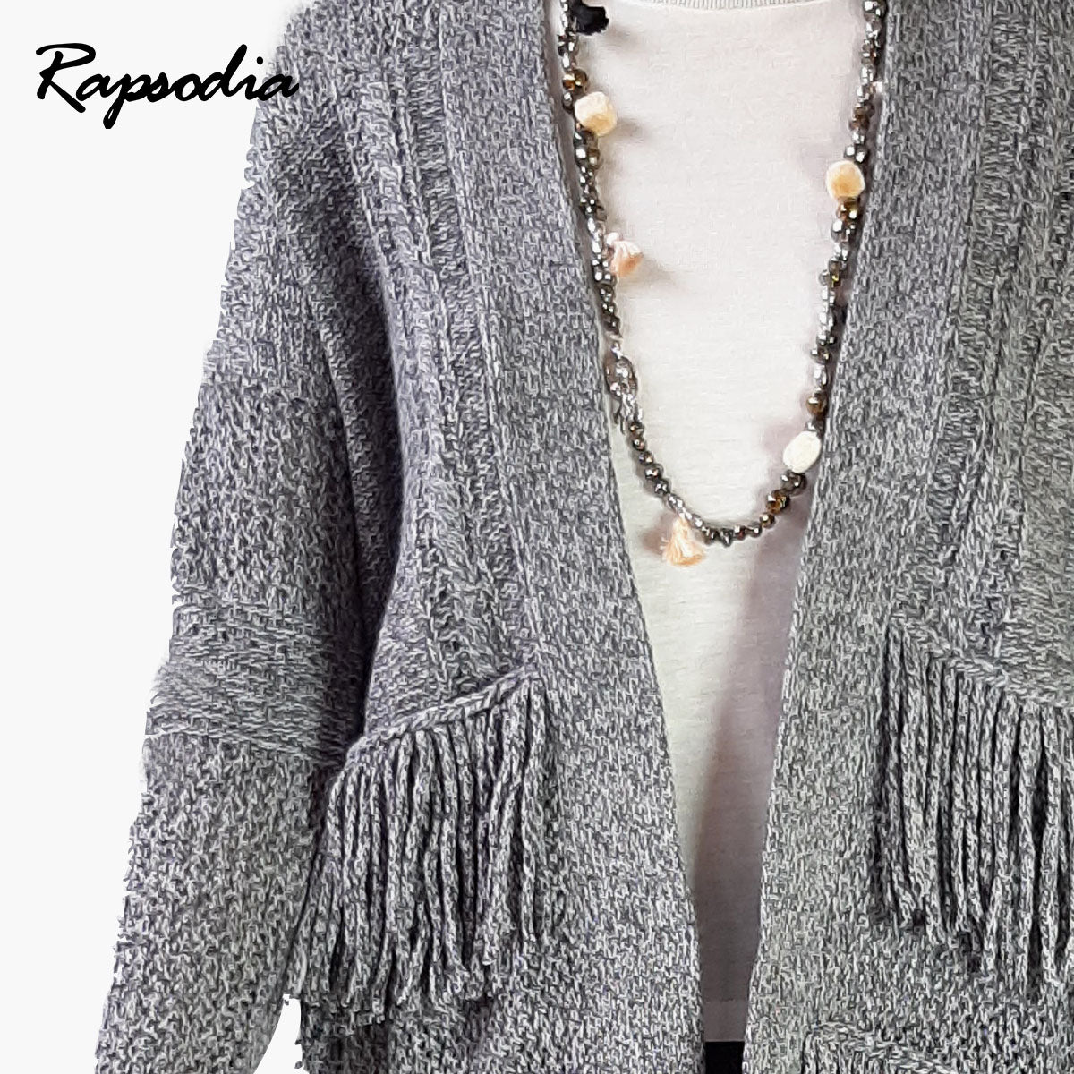 Sweater Rapsodia Long Moline Gris