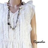 Vestido Rapsodia Taj Feathers Crudo