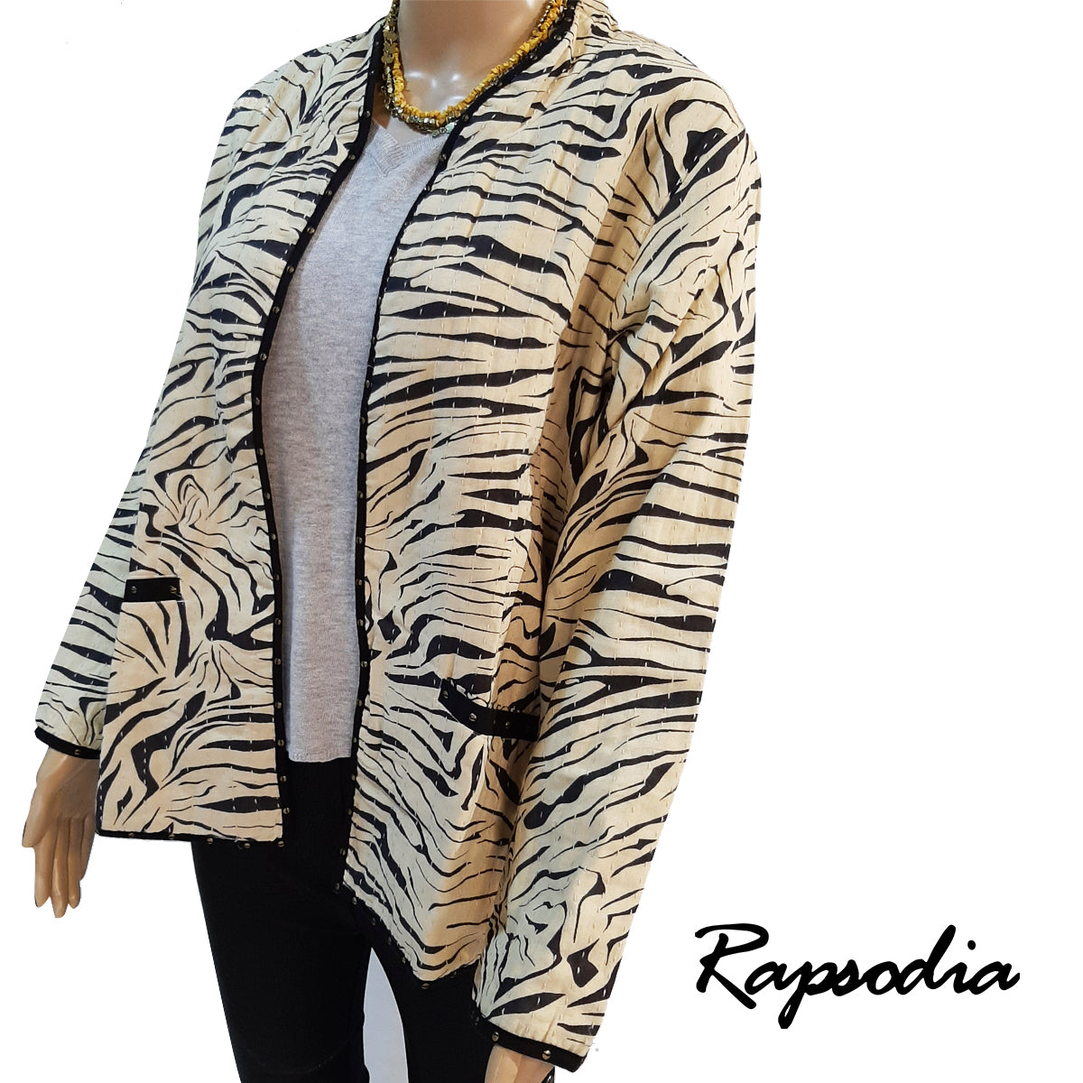 Chaqueta Rapsodia Oshima Animal Negro