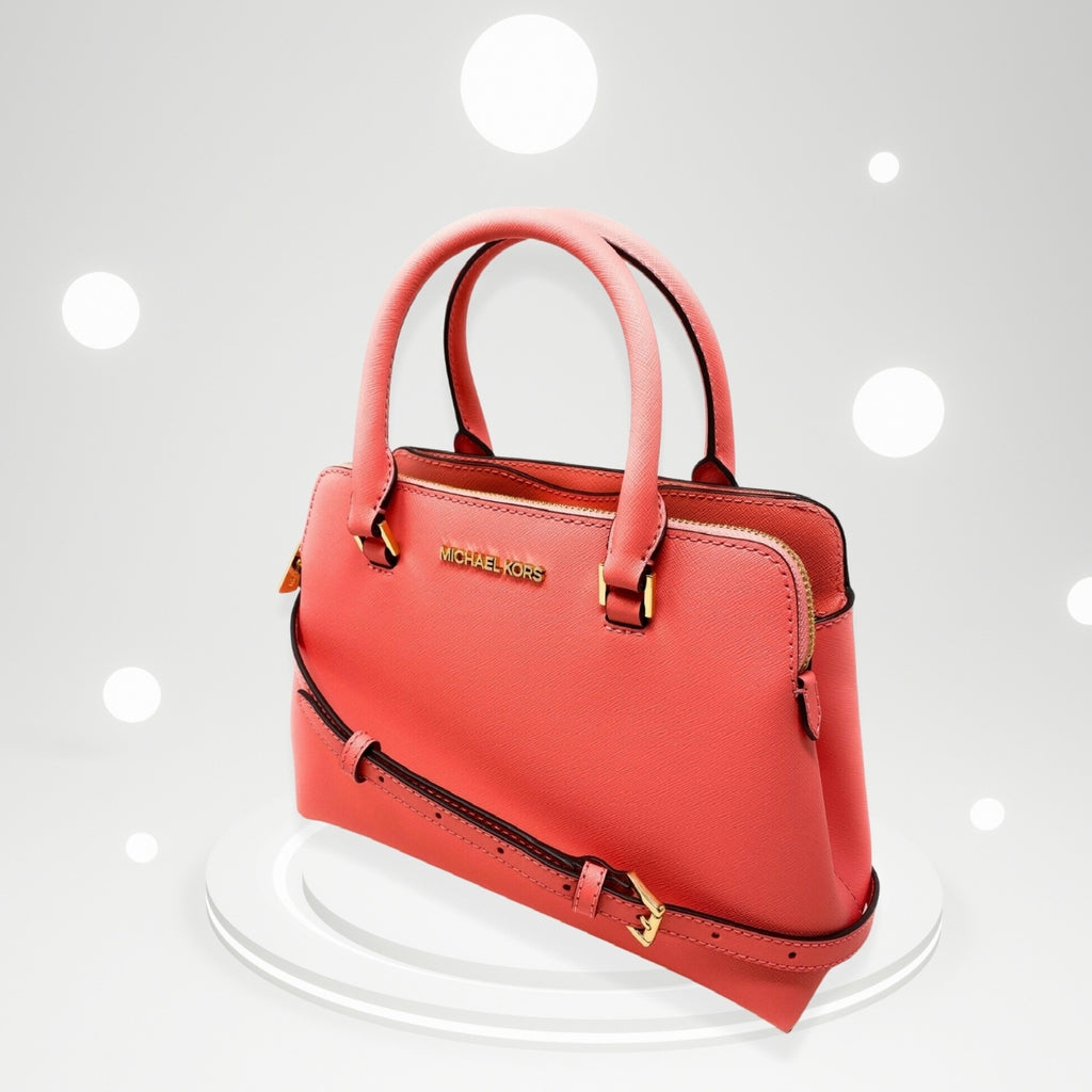 Cartera Michael Kors IDINA Satchel Leather Coral Reef SmColor CORAL RE Productos de Lujo