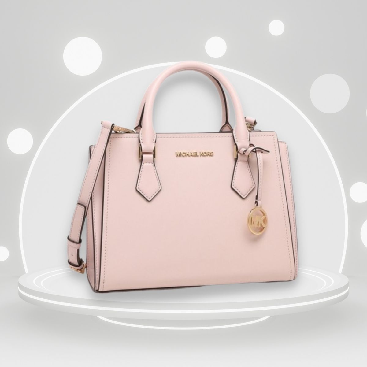 Cartera Michael Kors HOPE Messenger Leather Md Powder Blush Color POWDER BLUSH